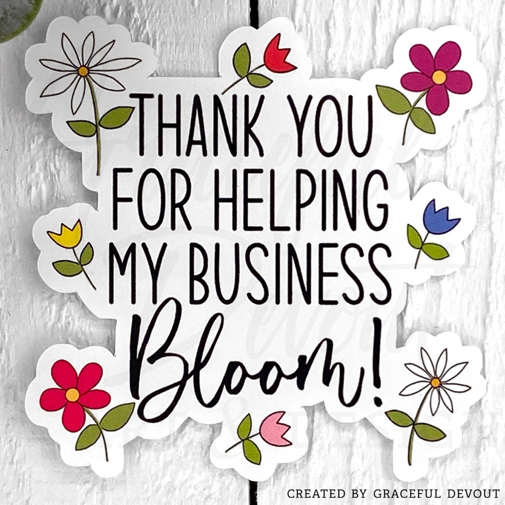 🌷Thank you for helping my business bloom!-2" (inches) (48ct.) Stickers - Picture 5 of 7